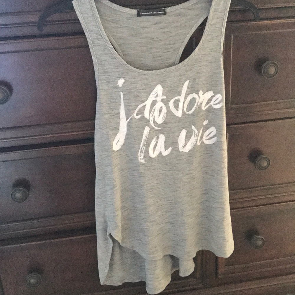Gray razor back tank top